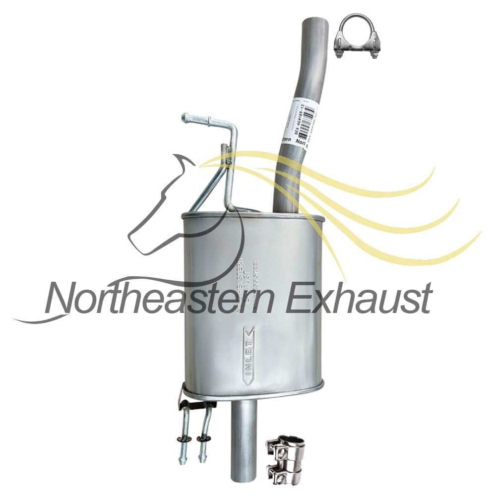 Northeastern Exhaust Catalytic & Front and Rear Muffler Assembly Fits 2014-2016 Kia Soul 1.6L - Direct Fit EPA-Approved | Stainless Steel Exhaust System Kit | Includes Gaskets, Sleeve & Cla